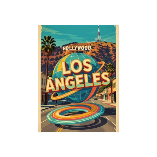 Los Angeles California Vintage Style Giclée Print Art Series Poster, 24" x 32" (Vertical)