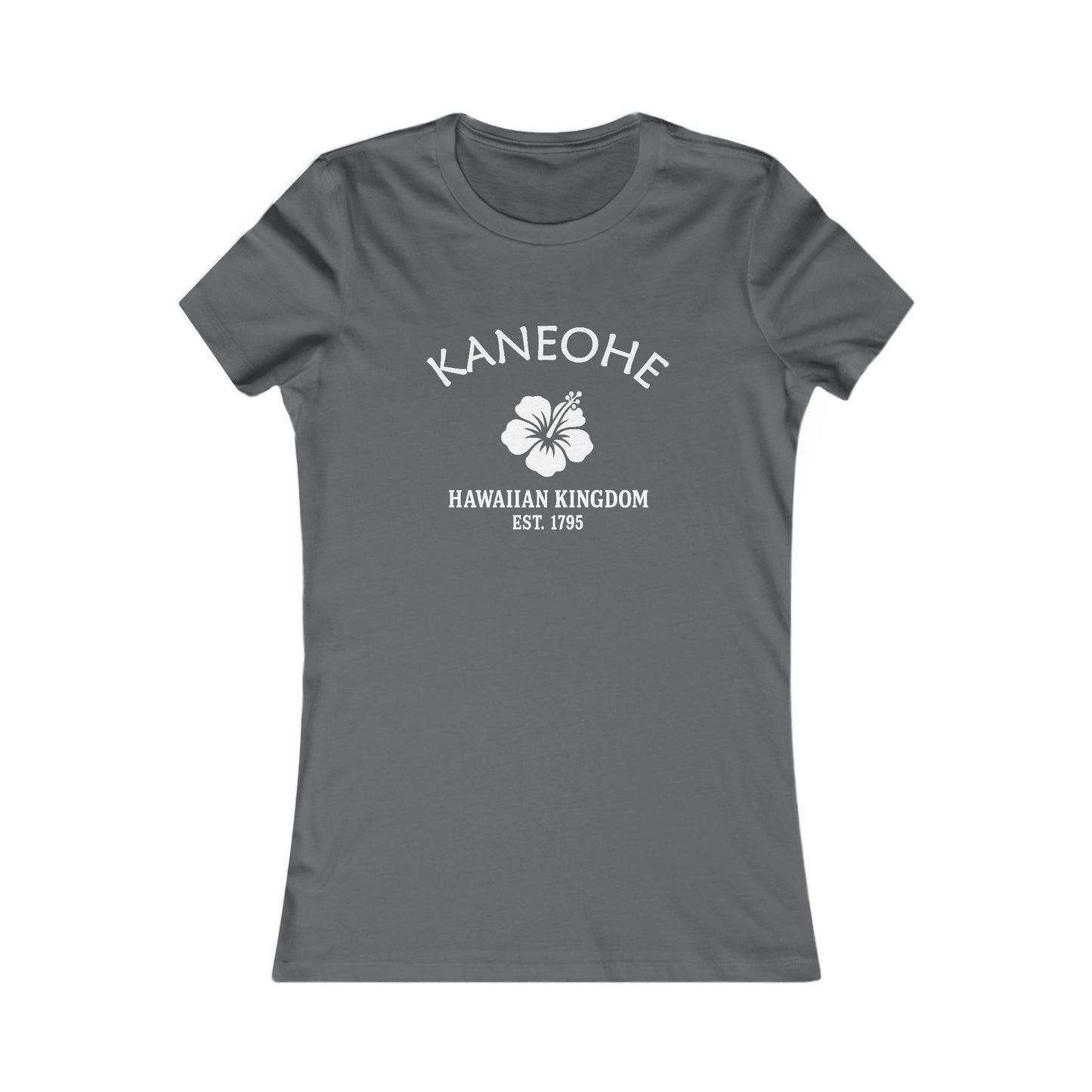 Kaneohe Hawaii Vintage Retro Womens Fitted Ringspun Cotton Tee - White Logo