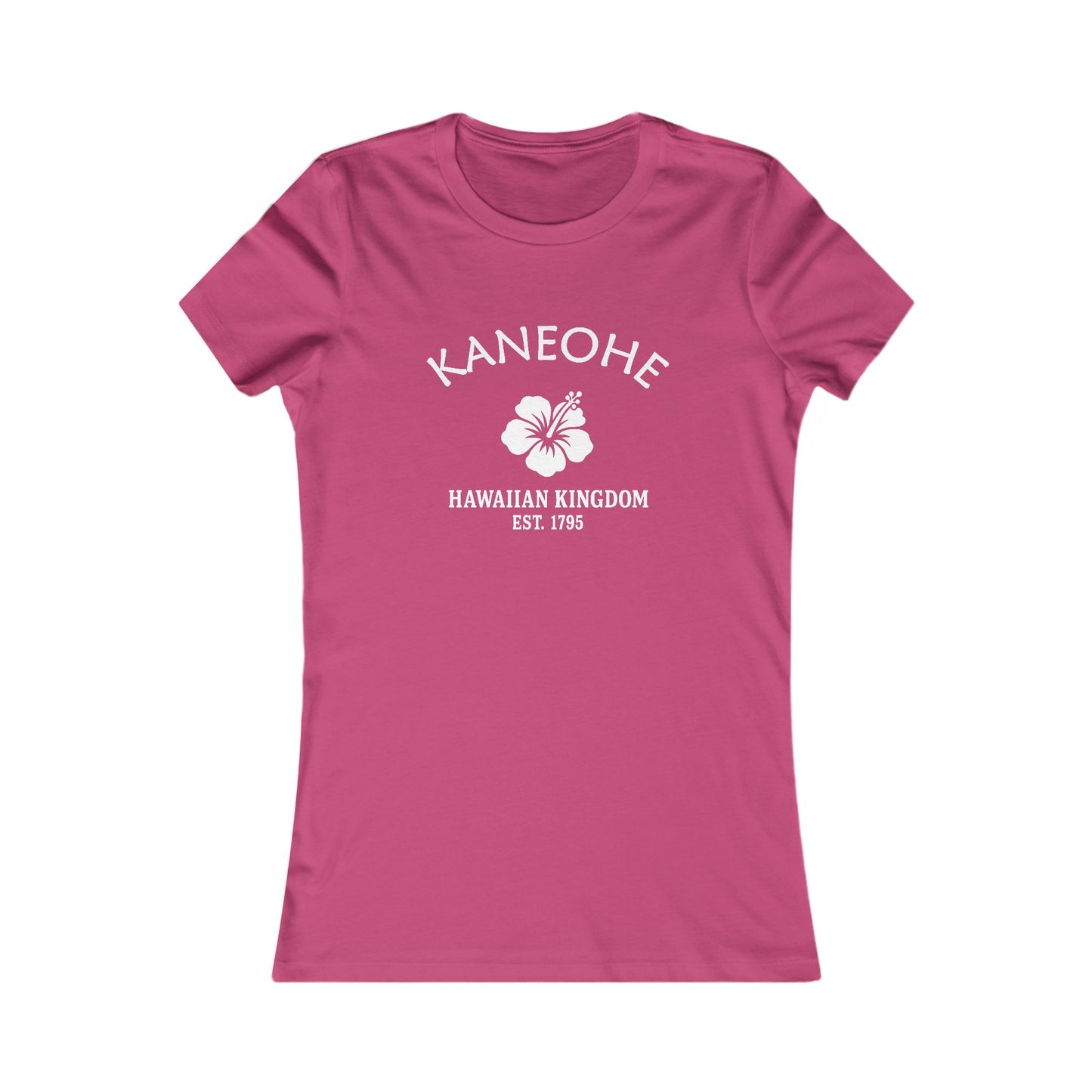 Kaneohe Hawaii Vintage Retro Womens Fitted Ringspun Cotton Tee - White Logo