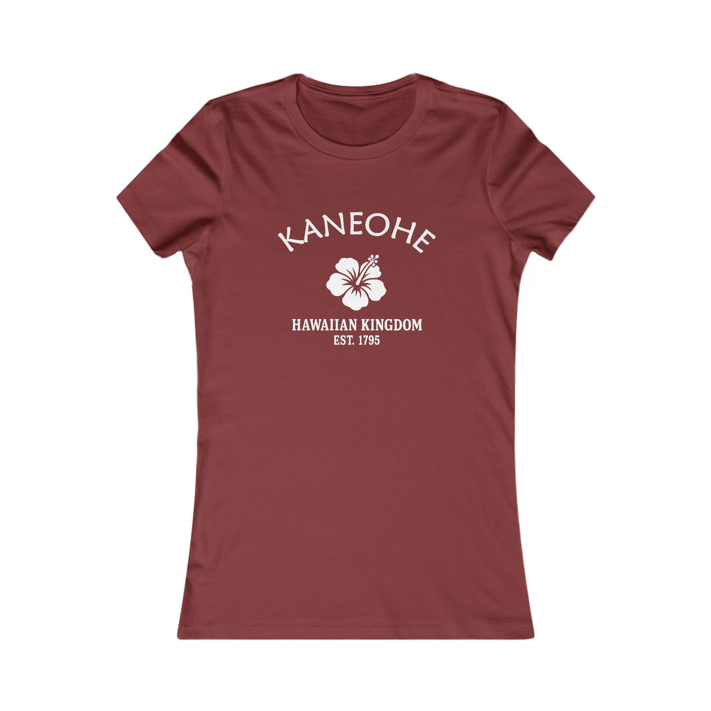 Kaneohe Hawaii Vintage Retro Womens Fitted Ringspun Cotton Tee - White Logo