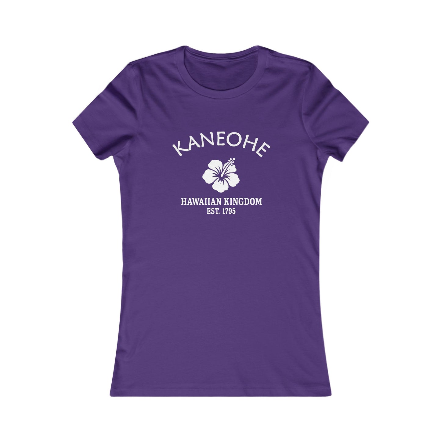 Kaneohe Hawaii Vintage Retro Womens Fitted Ringspun Cotton Tee - White Logo