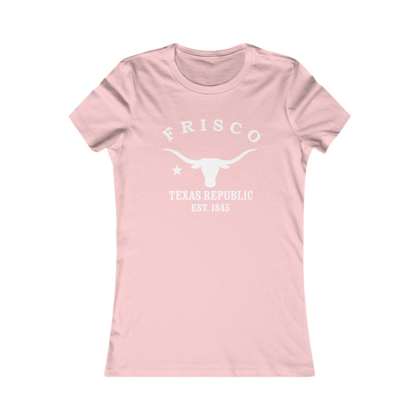 Frisco Texas Vintage Retro Womens Fitted Ringspun Cotton Tee - White Logo