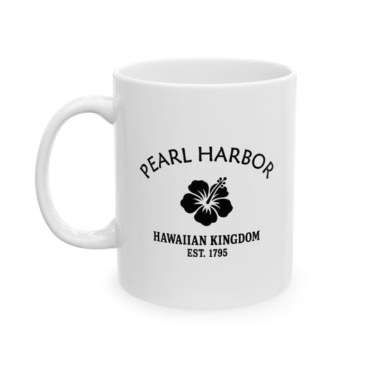 Pearl Harbor Hawaii Vintage Retro Ceramic Mug - Black Logo