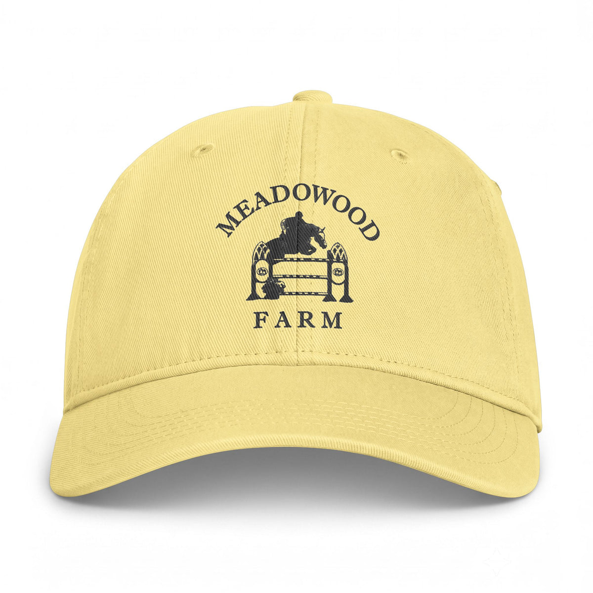 Meadowood Farm Distressed Cotton Cap - Charcoal Print Logo