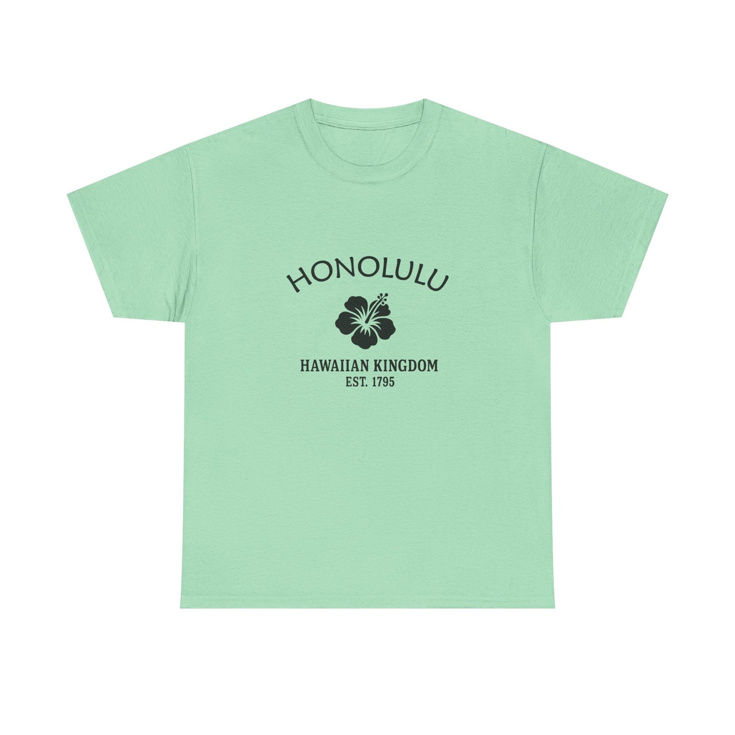 Honolulu Hawaii Vintage Retro Unisex Heavy Cotton Tee - Black Logo