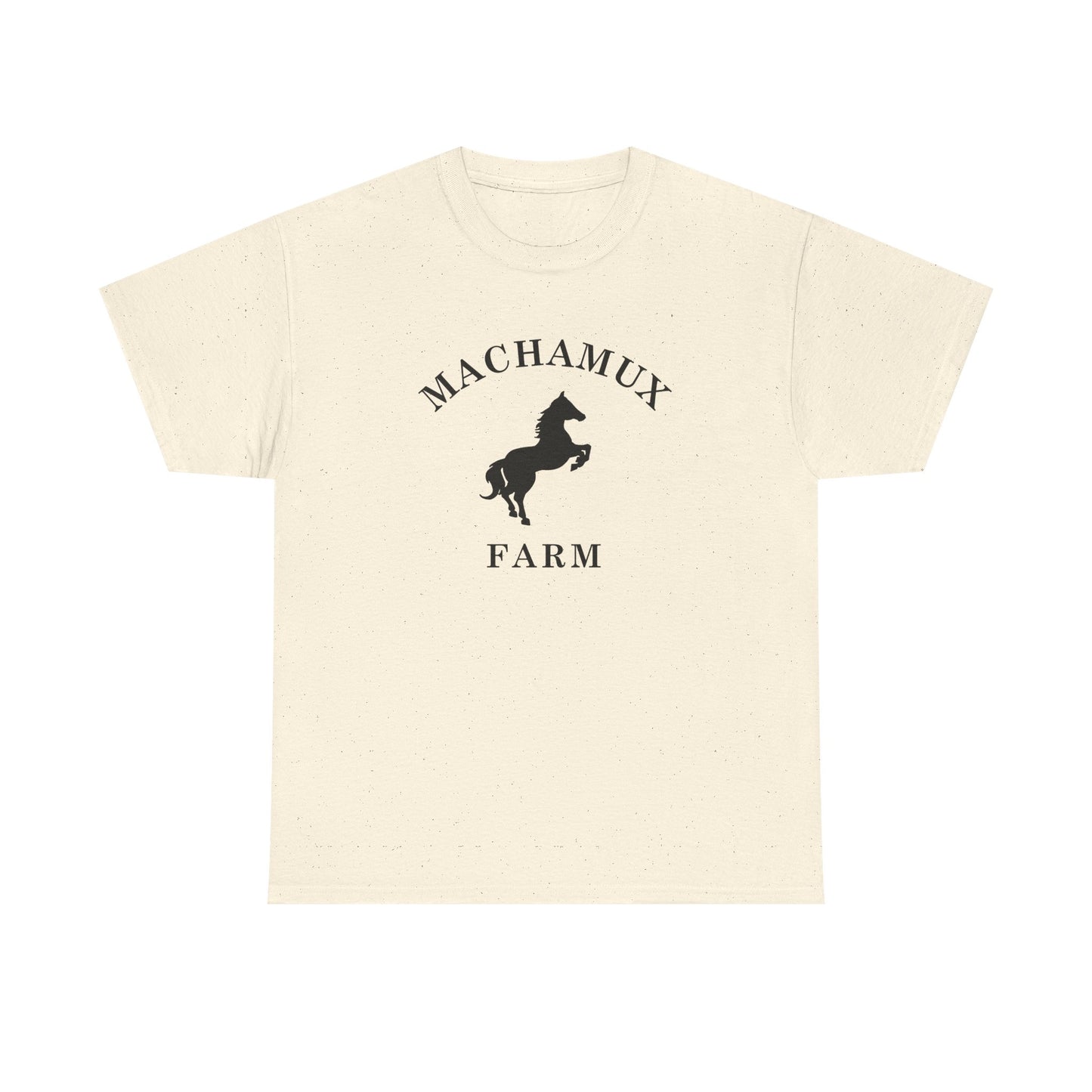 Machamux Farm Vintage Retro Unisex Heavy Cotton Tee - Black Logo