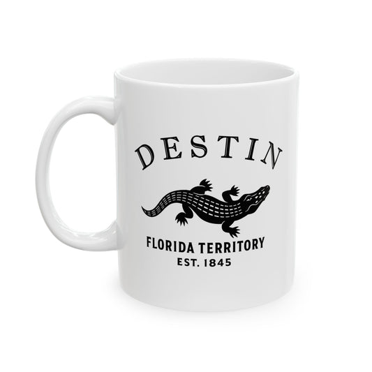 Destin Florida Vintage Retro Ceramic Mug - Black Logo