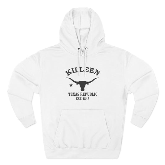 Killeen Texas Vintage Retro Unisex Heavy Cotton Hoodie - Black Logo