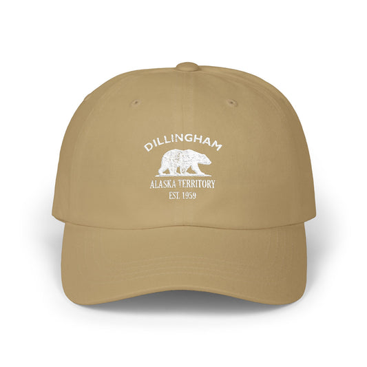 Dillingham Alaska Vintage Retro Embroidered Cotton Cap - White Logo