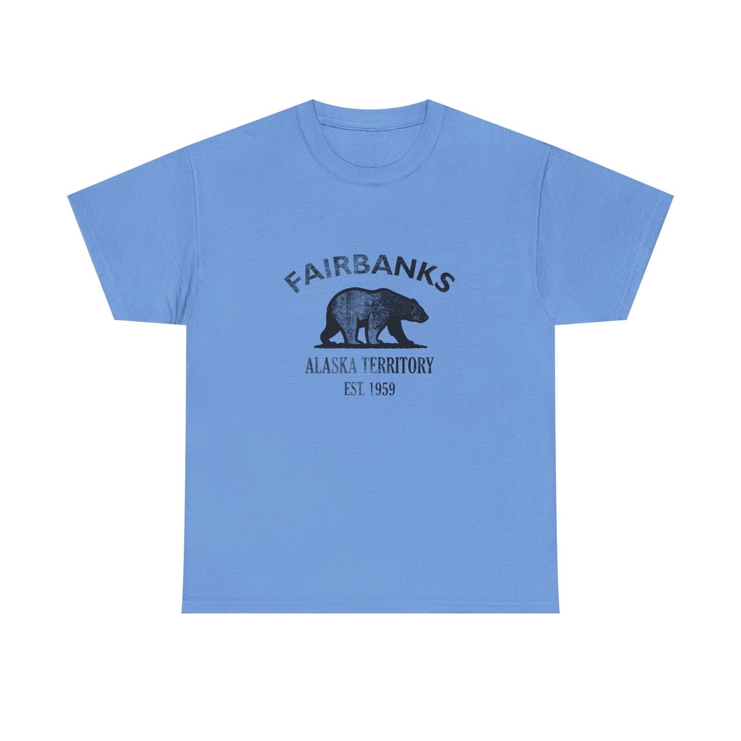 Fairbanks Alaska Vintage Retro Unisex Heavy Cotton Tee - Black Logo