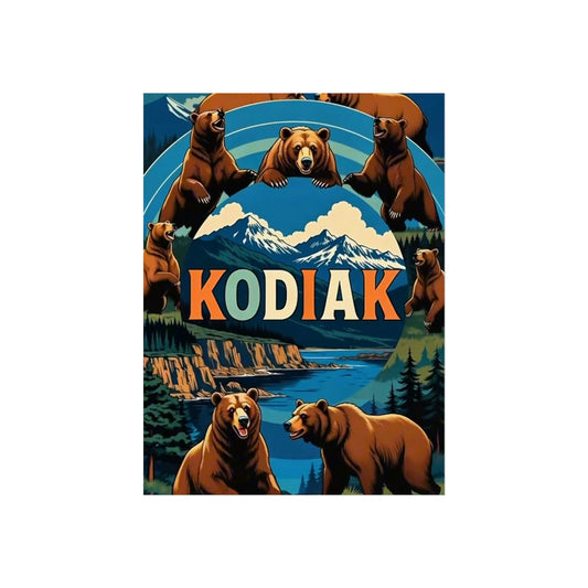 Kodiak Alaska Vintage Retro Giclée Print Art Series Poster