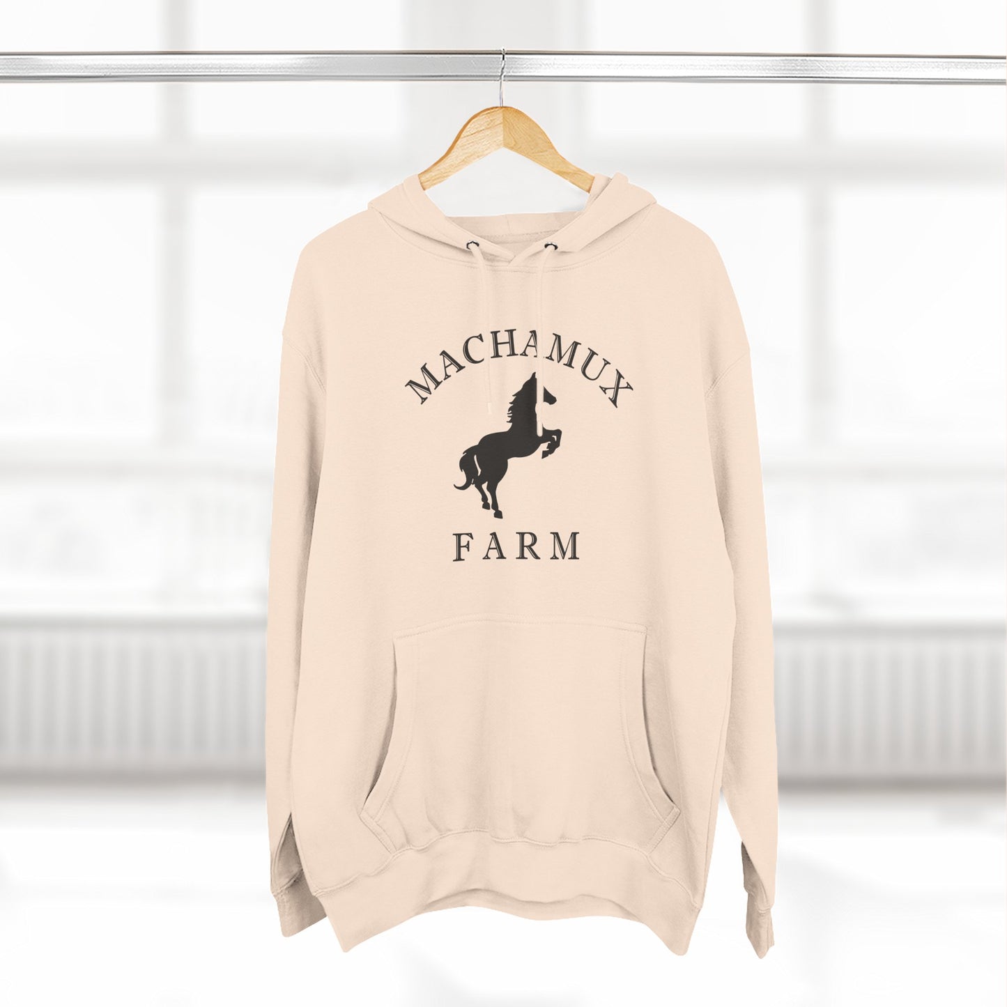 Machamux Farm Vintage Retro Unisex Heavy Cotton Hoodie - Black Logo