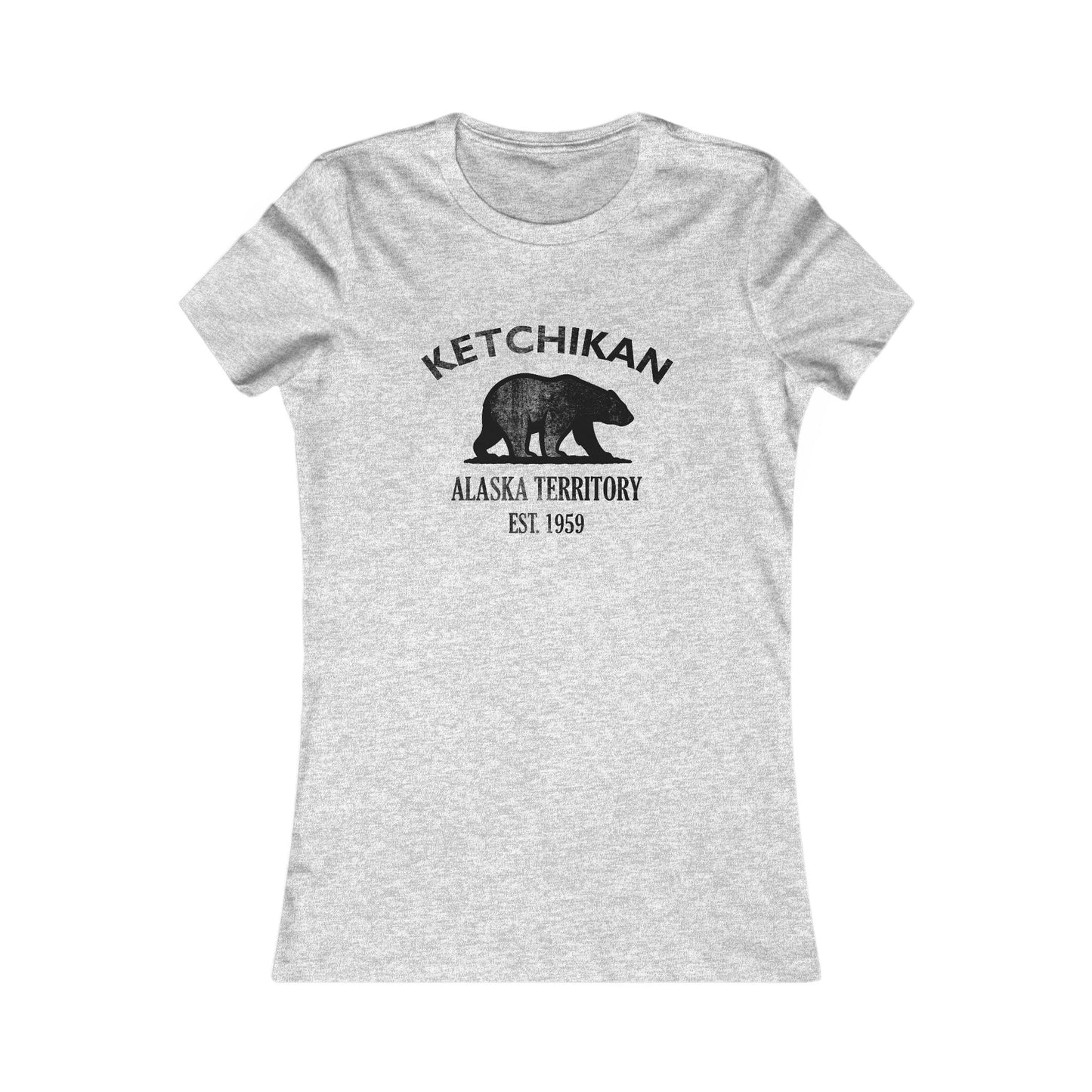 Ketchikan Alaska Vintage Retro Womens Fitted Ringspun Cotton Tee - Black Logo