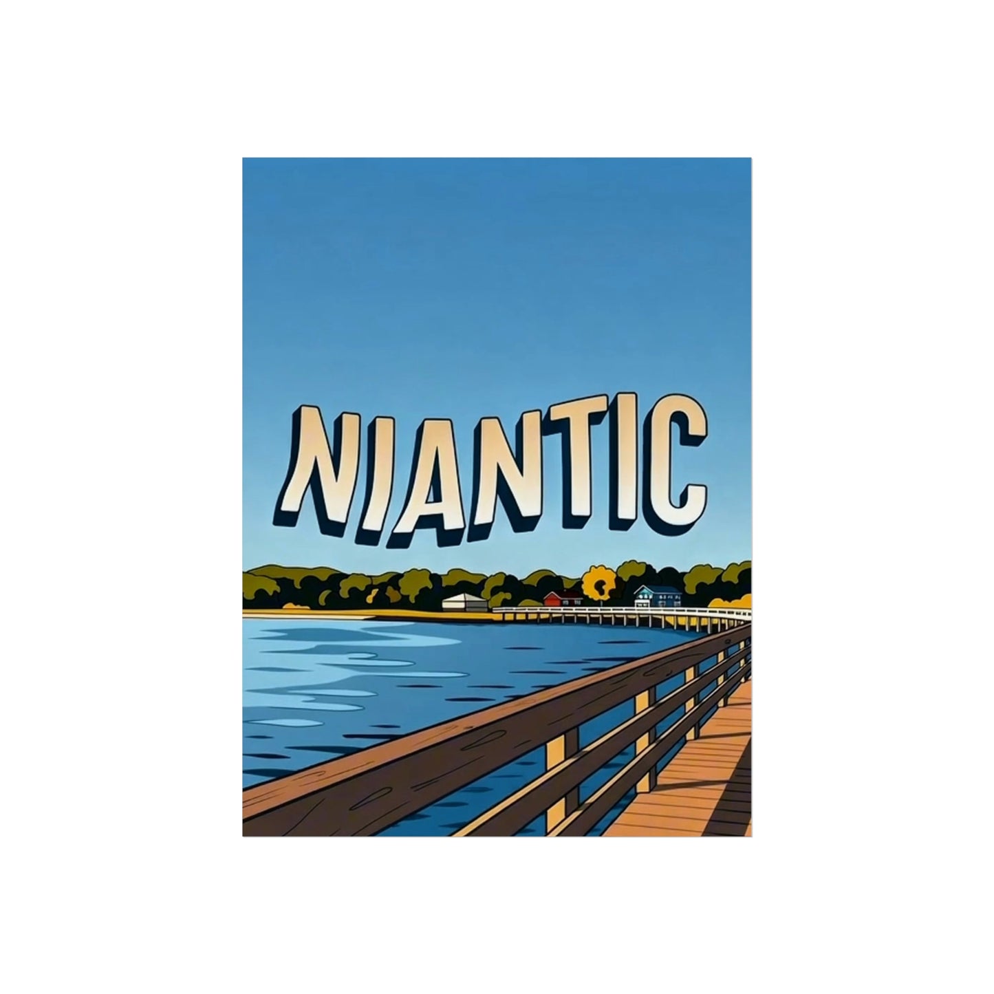 Niantic Connecticut Vintage Retro Giclée Print Art Series Poster