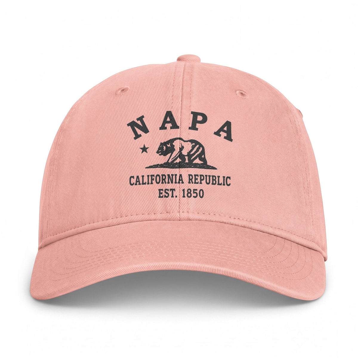 Napa California Distressed Cotton Cap - Charcoal Print Logo
