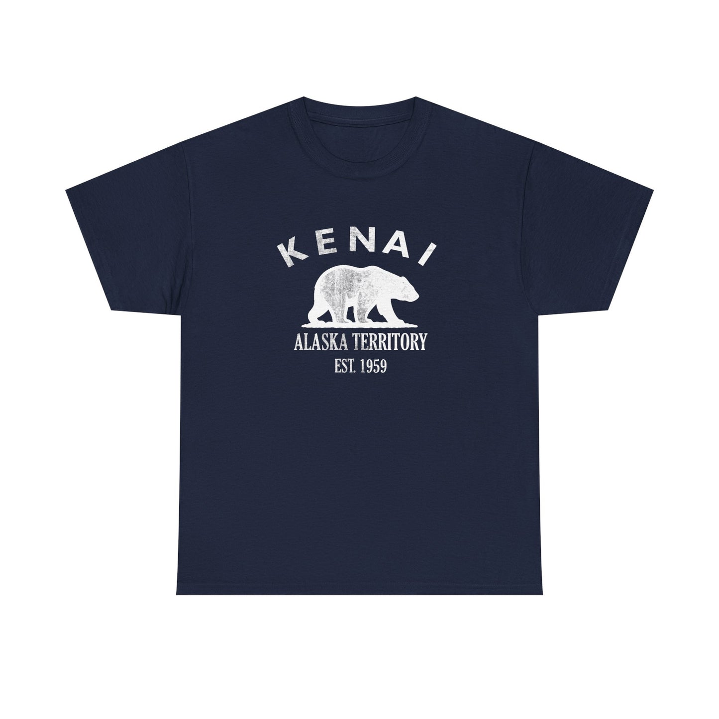 Kenai Alaska Vintage Retro Unisex Heavy Cotton Tee - White Logo