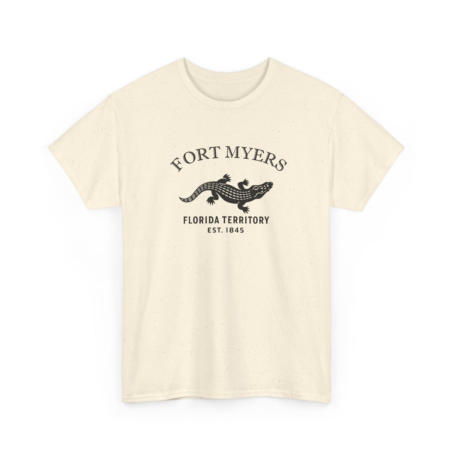 Fort Myers Florida Vintage Retro Unisex Heavy Cotton Tee - Black Logo