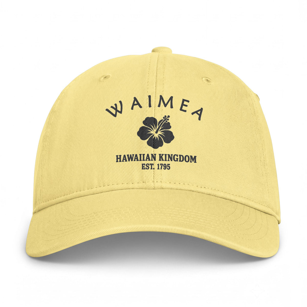 Waimea Hawaii Distressed Cotton Cap - Charcoal Print Logo