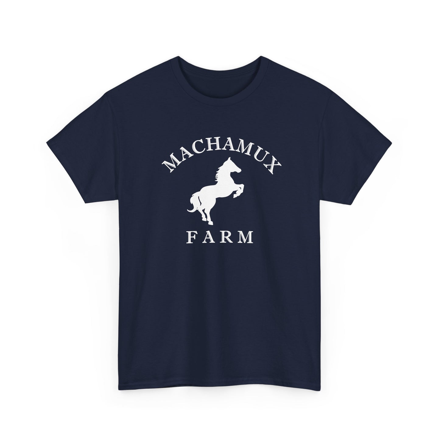Machamux Farm Vintage Retro Unisex Heavy Cotton Tee - White Logo