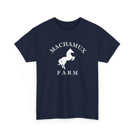 Machamux Farm Vintage Retro Unisex Heavy Cotton Tee - White Logo