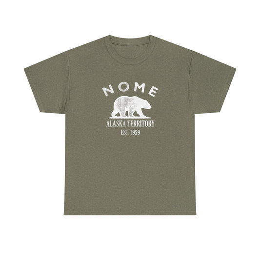 Nome Alaska Vintage Retro Unisex Heavy Cotton Tee - White Logo