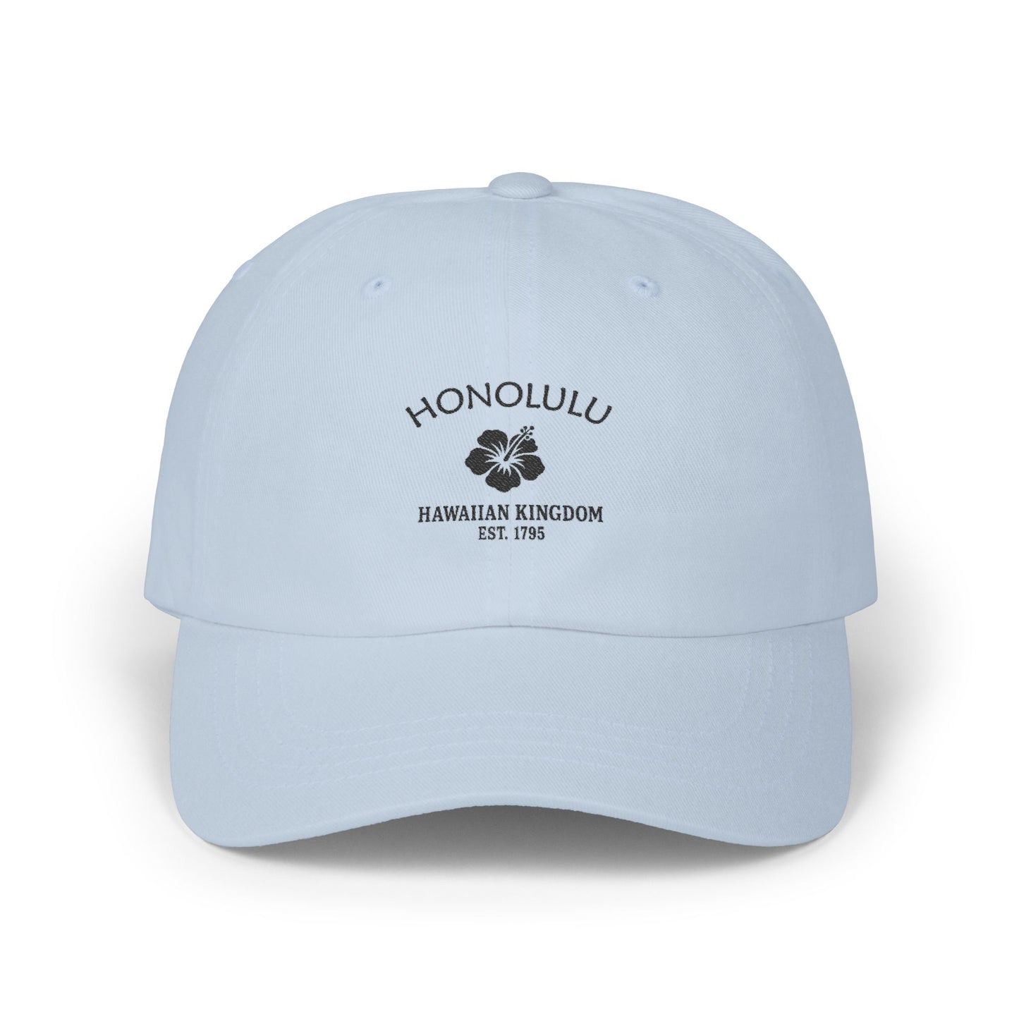 Honolulu Hawaii Classic Embroidered Cotton Cap - Black Logo