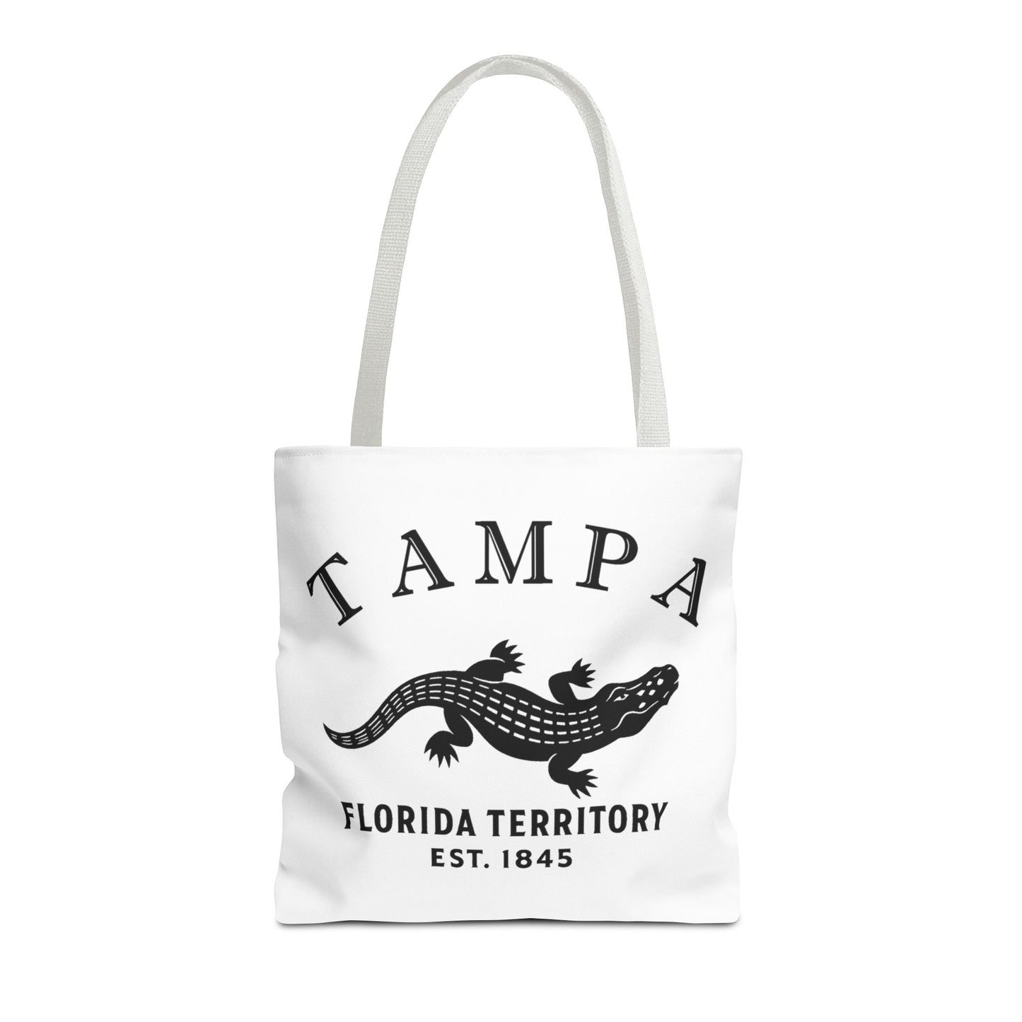 Tampa Florida Vintage Retro Light Canvas Tote - Black Logo