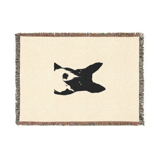 A Life Well Lived Basenji Retro Cotton Woven Blanket - Black Logo
