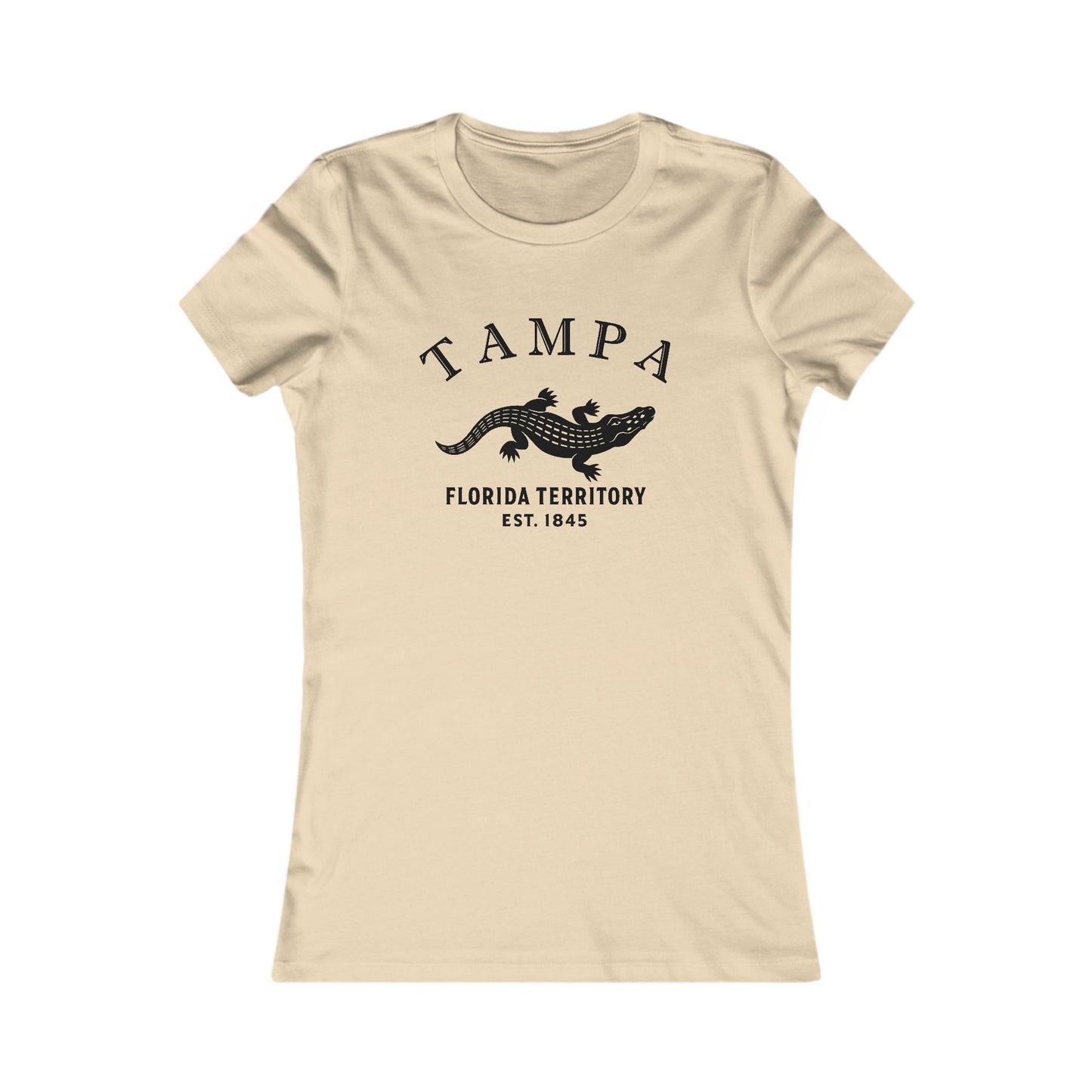 Tampa Florida Ringspun Cotten Fitted Vintage Retro Womens Tee - Black Logo