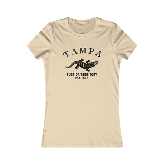 Tampa Florida Vintage Retro Womens Fitted Ringspun Cotton Tee - Black Logo