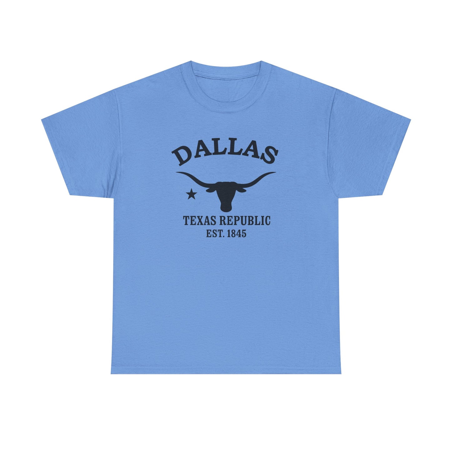 Dallas Texas Vintage Retro Unisex Heavy Cotton Tee - Black Logo