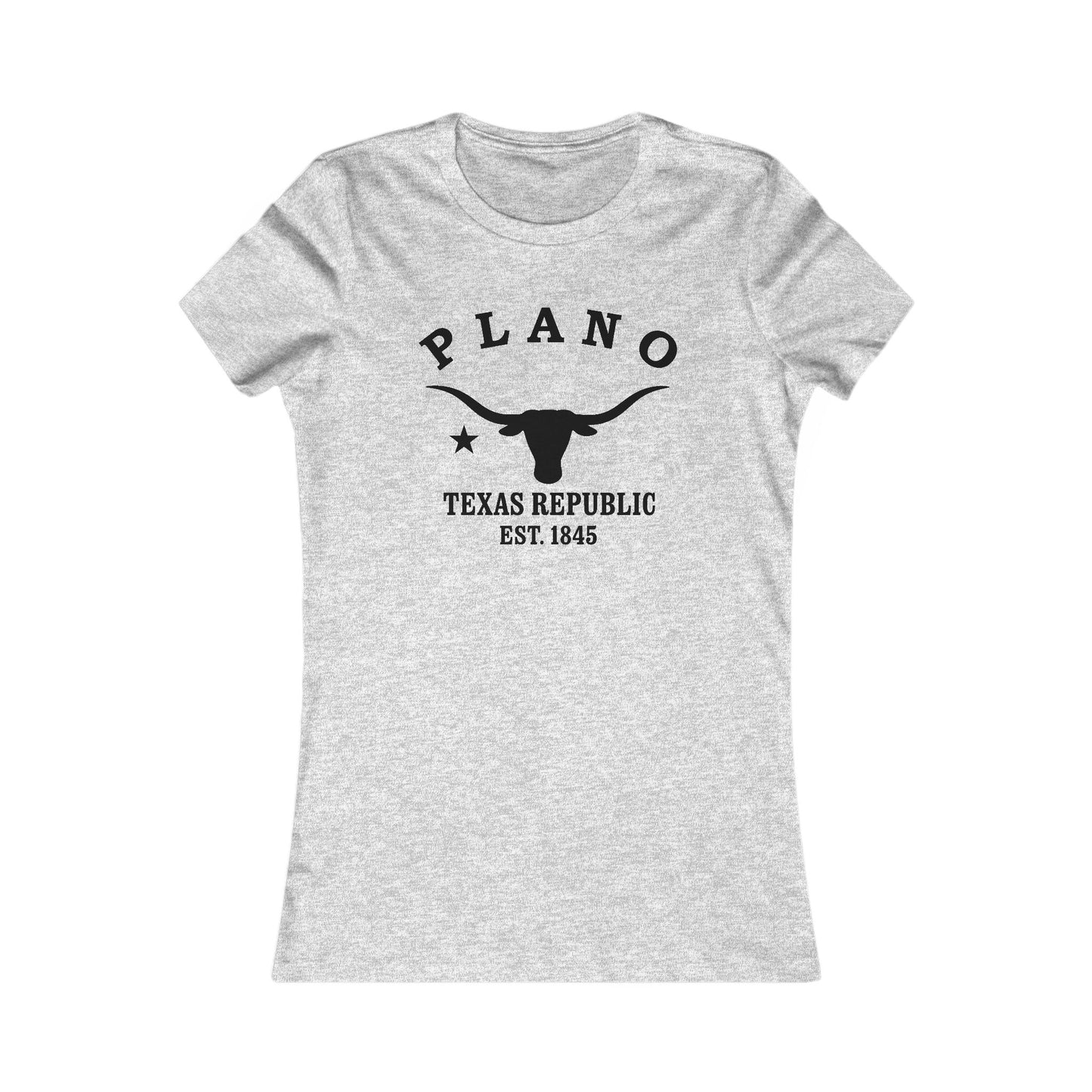Plano Texas Vintage Retro Womens Fitted Ringspun Cotton Tee - Black Logo