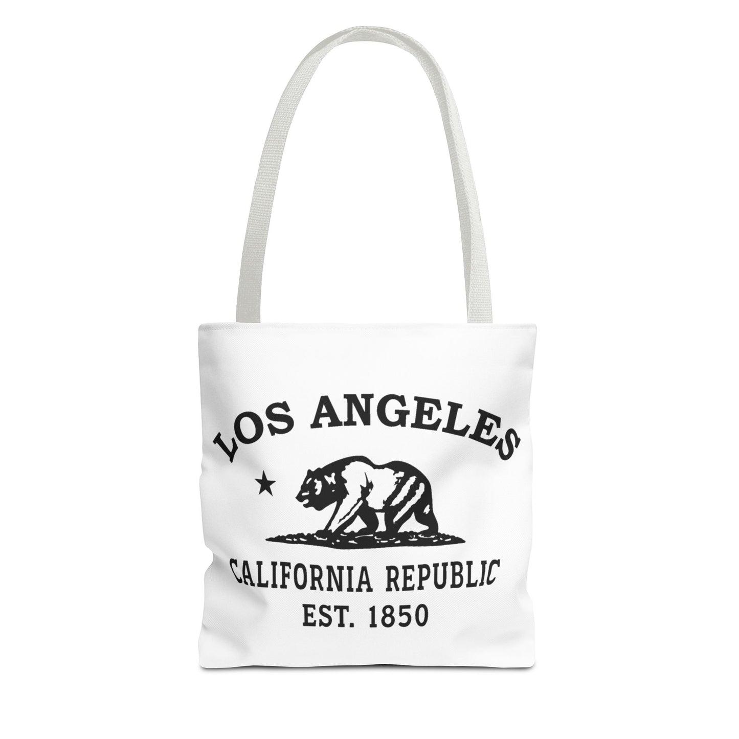 Los Angeles California Vintage Retro Light Canvas Tote - Black Logo