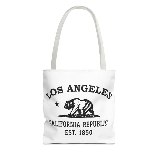 Los Angeles California Vintage Retro Light Canvas Tote - Black Logo