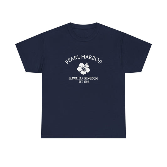 Pearl Harbor Hawaii Vintage Retro Unisex Heavy Cotton Tee - White Logo