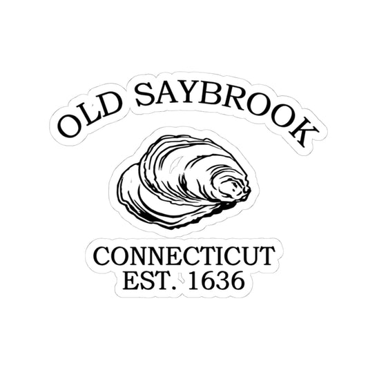 Old Saybrook Connecticut Vintage Retro Vinyl Sticker - Black Logo