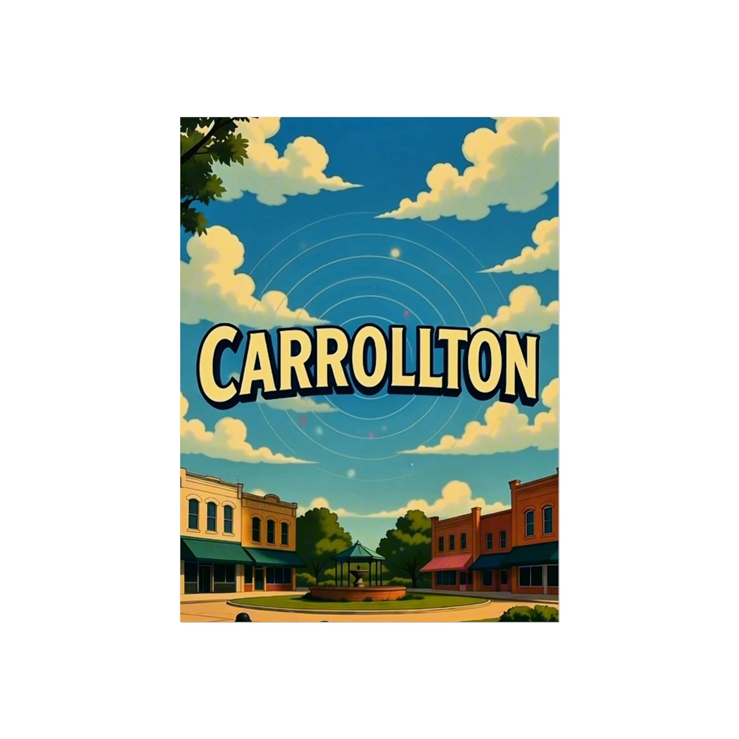 Carrollton Texas Vintage Retro Giclée Print Art Series Poster