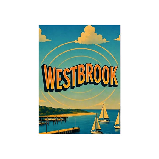 Westbrook Connecticut Vintage Style Giclée Print Art Series Poster, 24" x 32" (Vertical)
