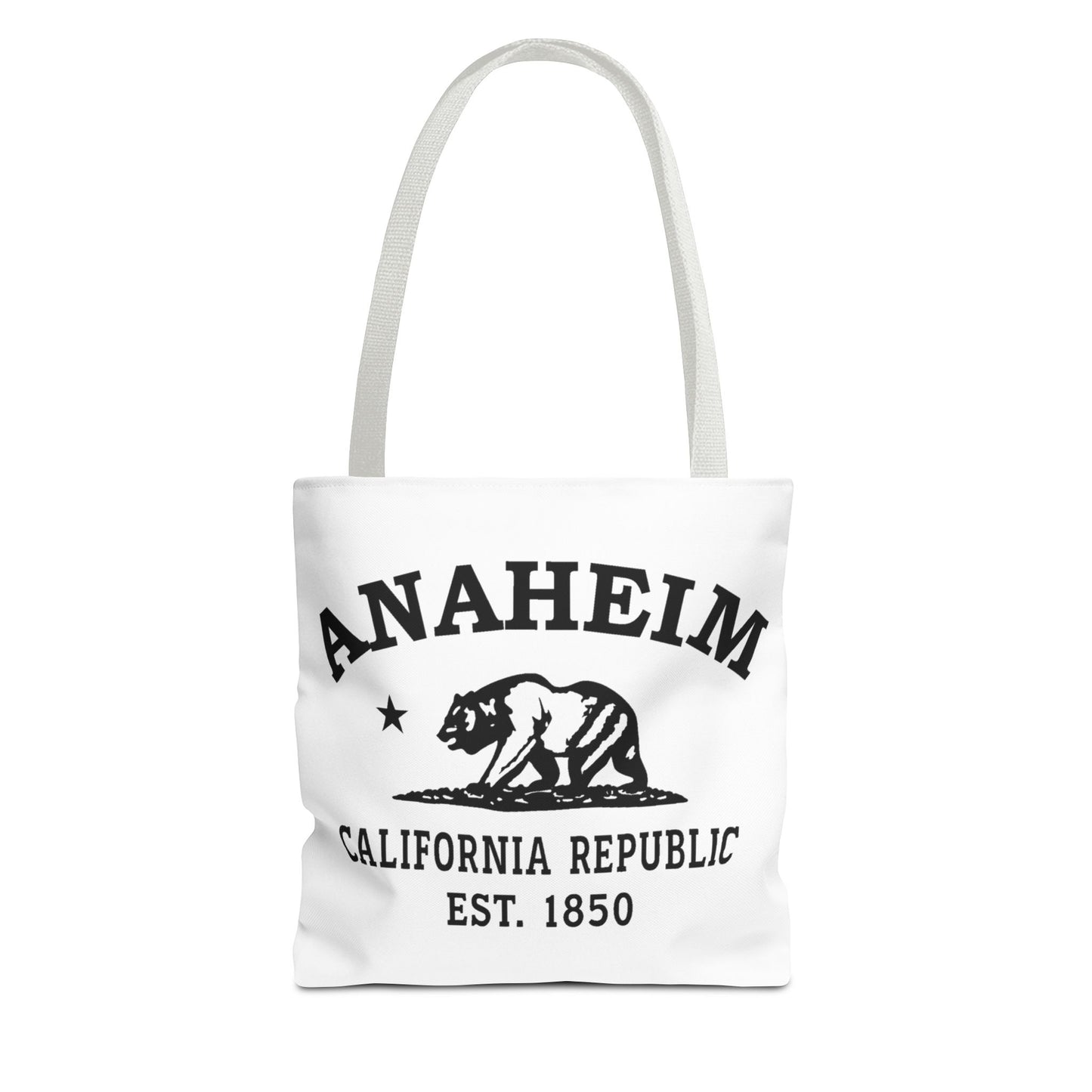 Anaheim California Vintage Retro Light Canvas Tote - Black Logo
