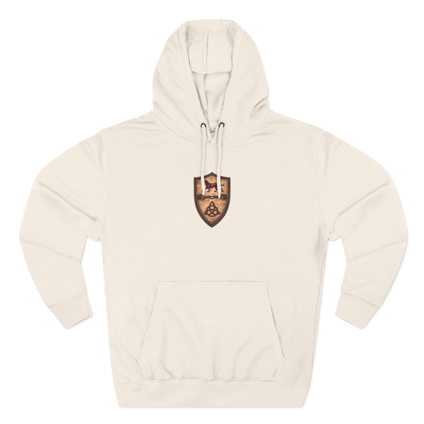 №108 Knight Crest Heavy Cotton Hoodie · Live Your Best Knight · Temperantia Fiducia Perseverantia