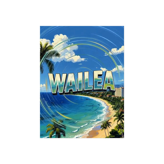 Wailea Hawaii Vintage Retro Giclée Print Art Series Poster