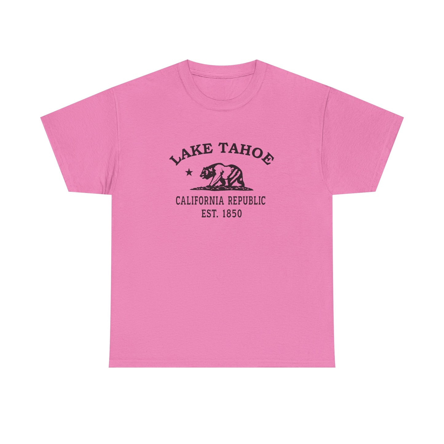Lake Tahoe California Vintage Retro Unisex Heavy Cotton Tee - Black Logo