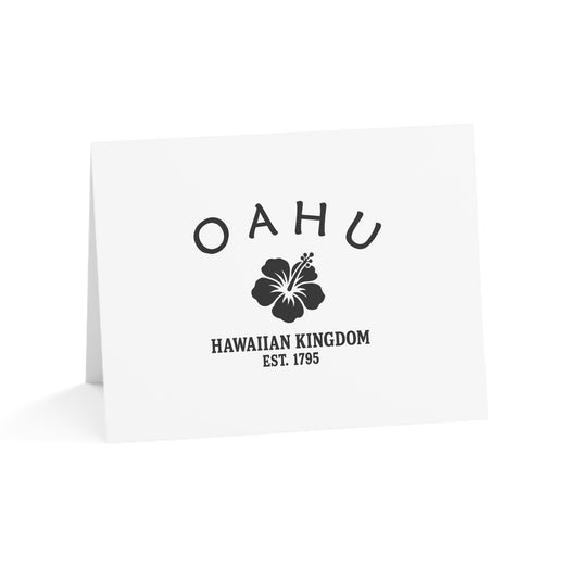 Oahu Hawaii Vintage Retro Thank You Card Set - Black Logo