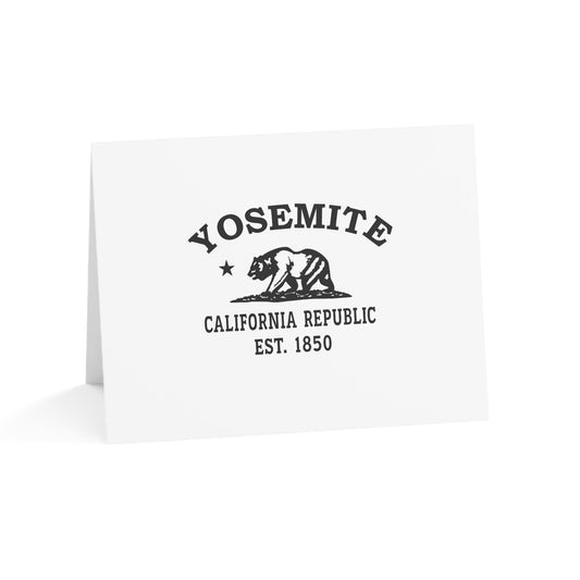 Yosemite California Vintage Retro Thank You Card Set - Black Logo