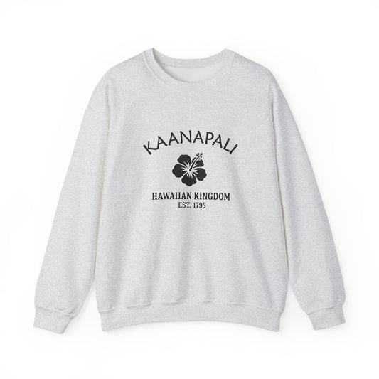Kaanapali Hawaii Vintage Retro Unisex Heavy Crewneck Sweatshirt - Black Logo