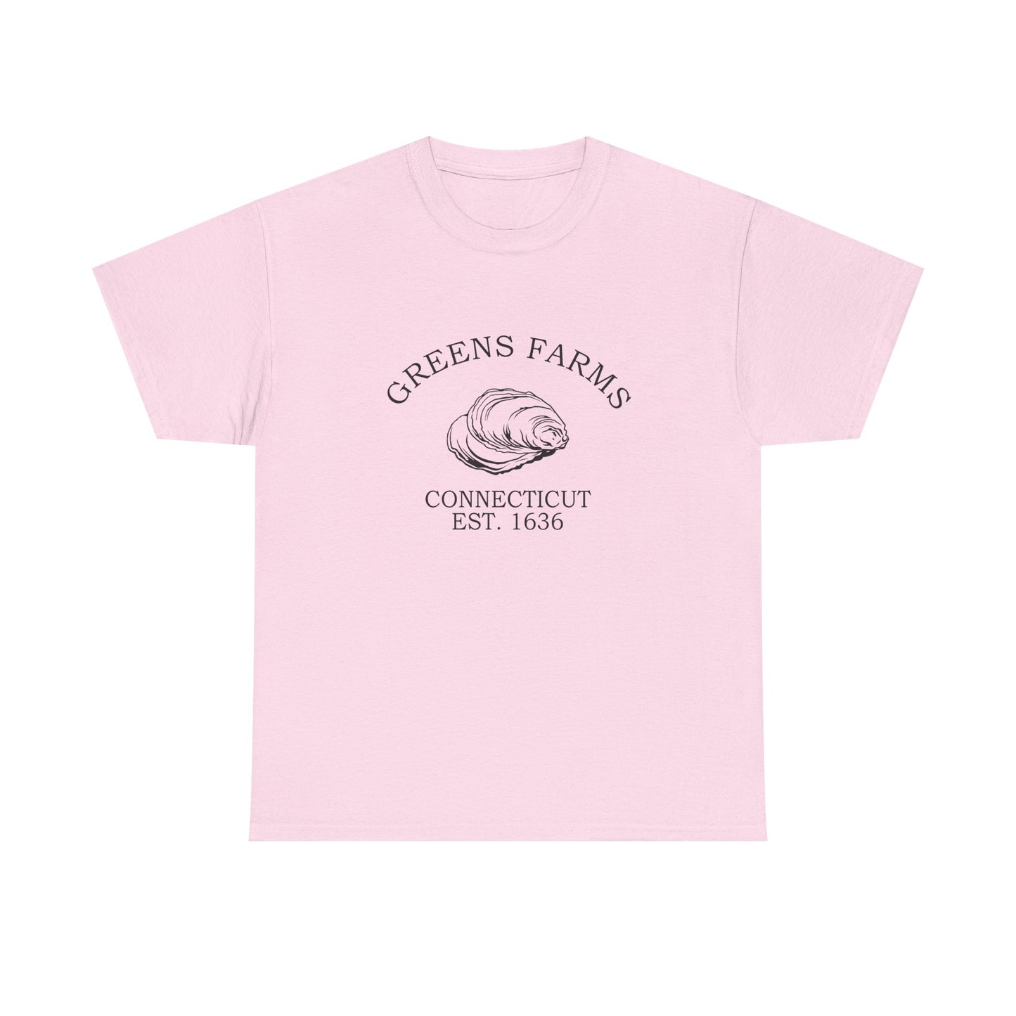Greens Farms Connecticut Vintage Retro Unisex Heavy Cotton Tee - Black Logo