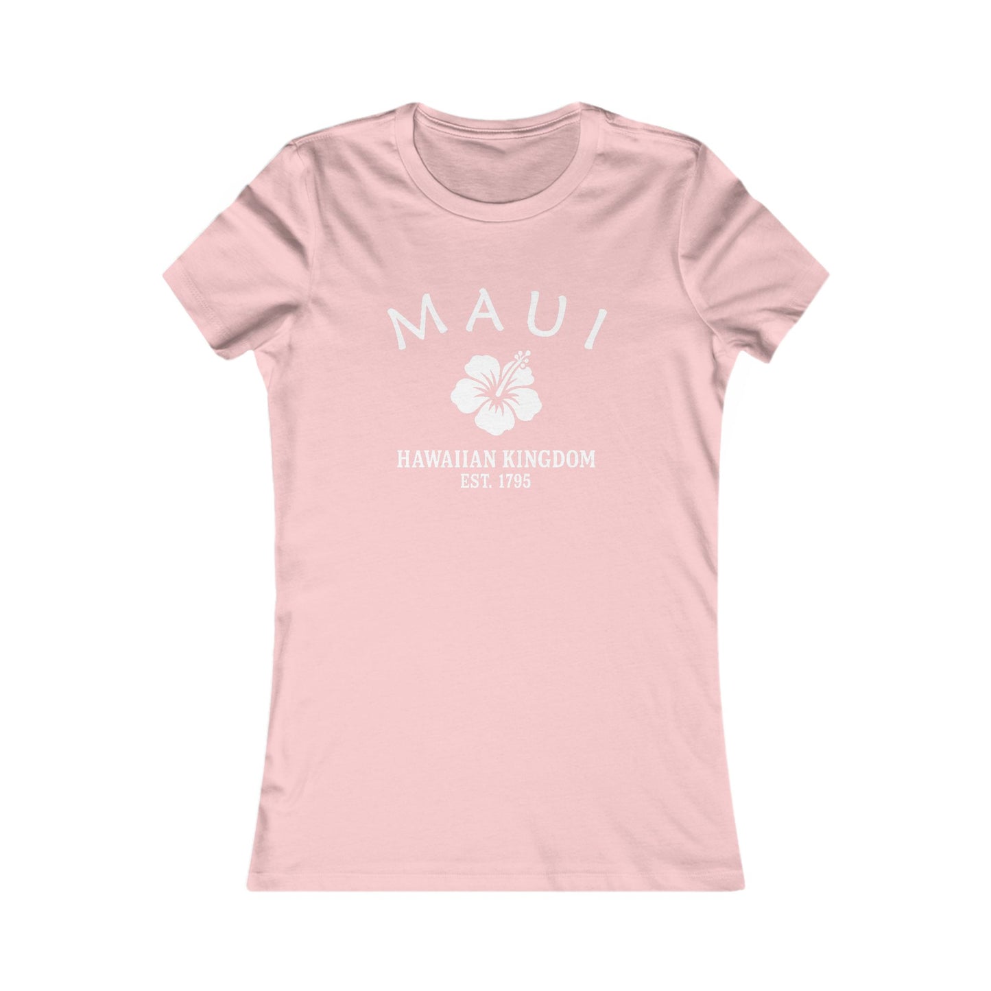 Maui Hawaii Vintage Retro Womens Fitted Ringspun Cotton Tee - White Logo