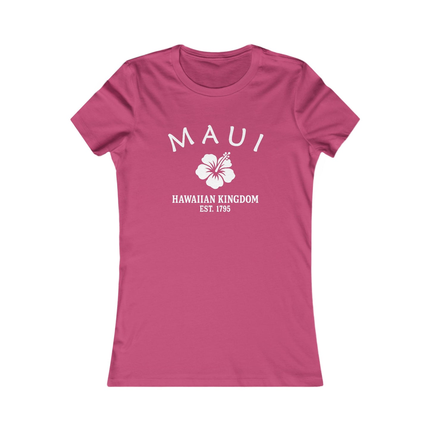 Maui Hawaii Vintage Retro Womens Fitted Ringspun Cotton Tee - White Logo