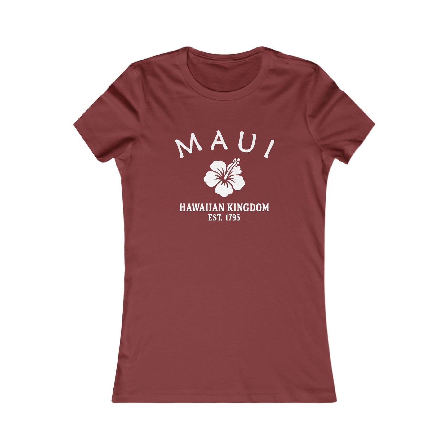 Maui Hawaii Vintage Retro Womens Fitted Ringspun Cotton Tee - White Logo