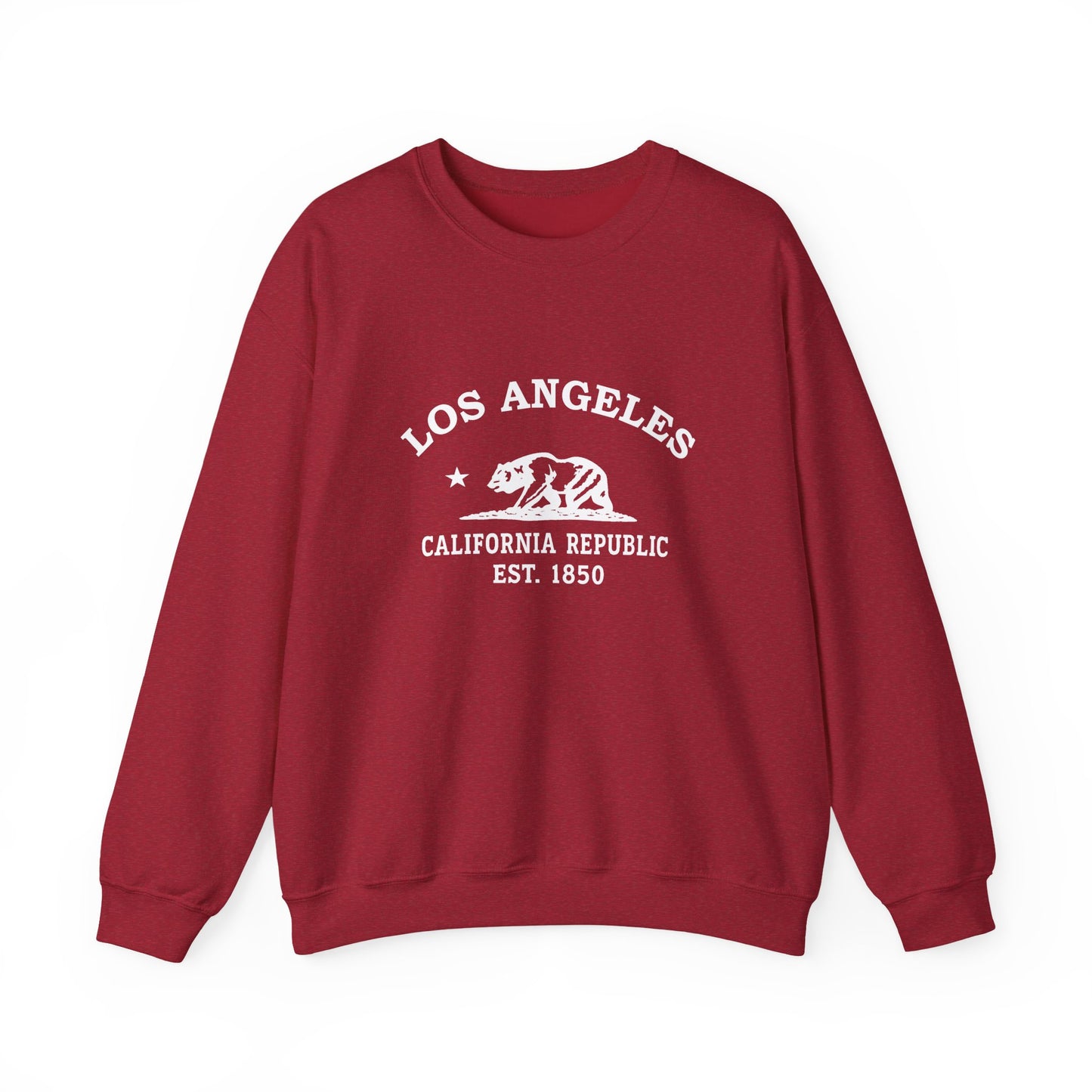 Los Angeles California Vintage Retro Unisex Heavy Crewneck Sweatshirt - White Logo